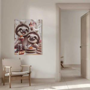 Tablou canvas „SLOTH BAKING CAKES” de Adam Lawless