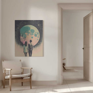 Tablou canvas „Lunar Lovers' Journey” de Treechild