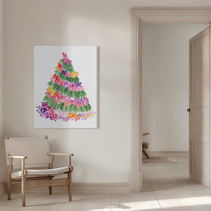 Tablou canvas „Floral watercolor Christmas tree” de Rosana Laiz Blursbyai