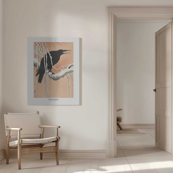 Tablou canvas „Crow On Snowy Branch” de Ohara Koson