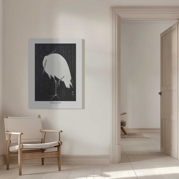 Tablou canvas „Egret In The Rain” de Ohara Koson