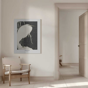 Tablou canvas „Heron In The Snow” de Ohara Koson