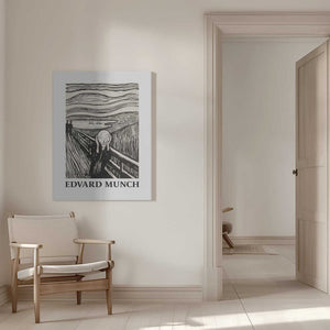 Tablou canvas „Skriet- The Scream - Monochrome Version” de Edvard Munch