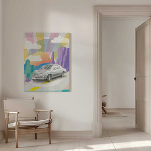 Tablou canvas „Vintage Car in the Desert” de Aylin Demir
