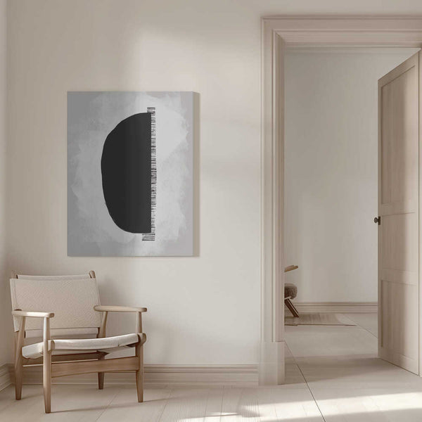 Tablou canvas „Black Shape Against A Textured White Background” de uplusmestudio