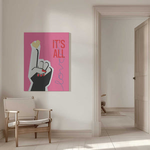 Tablou canvas „It's All Love Hand Pink” de Frances Collett