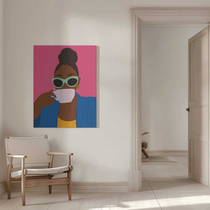 Tablou canvas „Women Drinking Coffee” de Carelle N'guessan