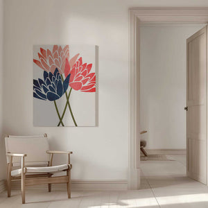 Tablou canvas „Three Dancing Blossoms” de Kubistika