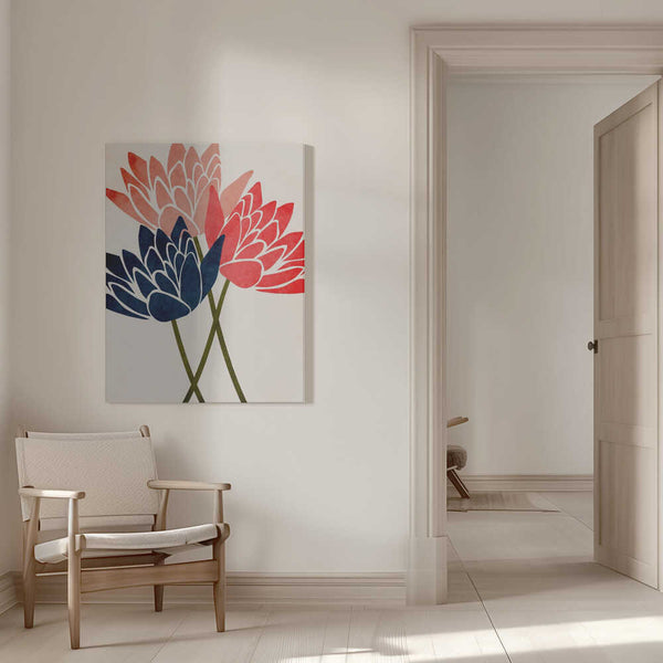 Tablou canvas „Three Dancing Blossoms” de Kubistika