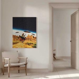 Tablou canvas „UFO Space Chase” de Taudalpoi