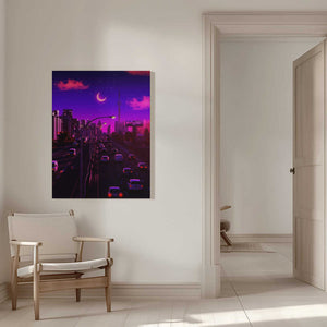 Tablou canvas „Neon Dusk” de Ritvik takkar
