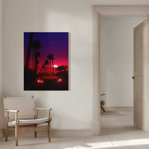 Tablou canvas „Neon Sunset Drive” de Ritvik takkar
