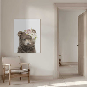 Tablou canvas „Floral Baby Bear” de Lola Peacock