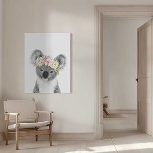 Tablou canvas „Floral Baby Koala” de Lola Peacock