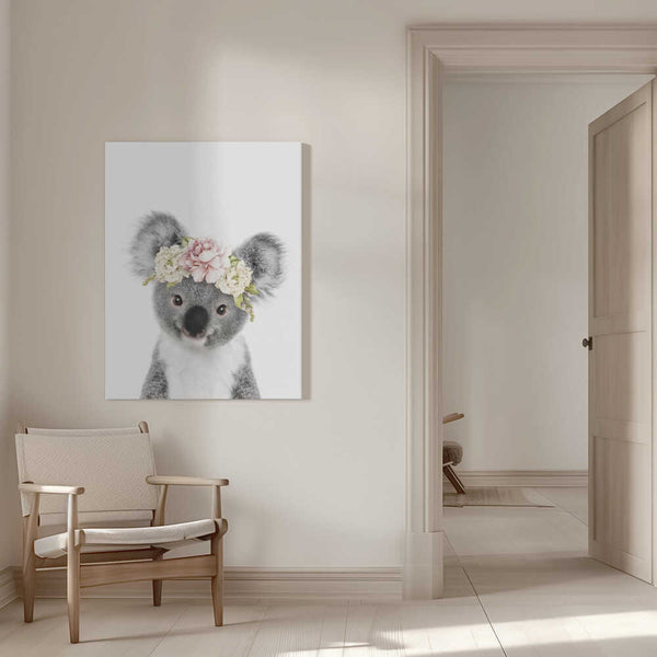 Tablou canvas „Floral Baby Koala” de Lola Peacock