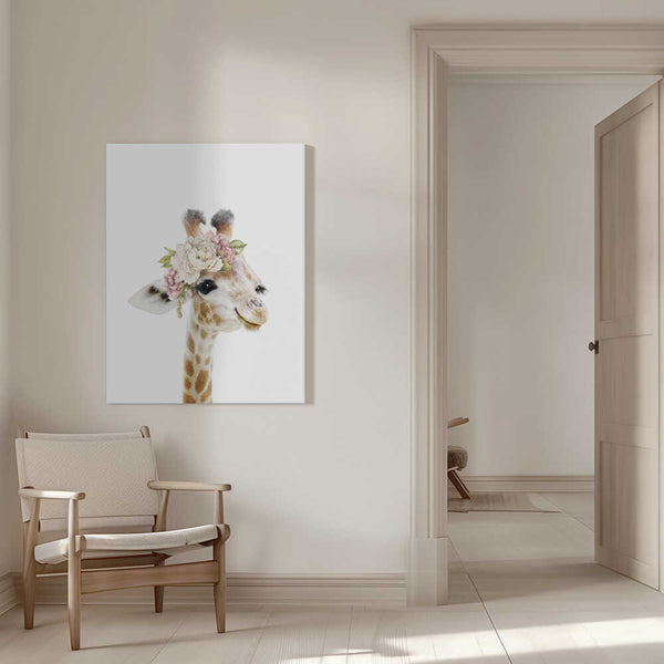 Tablou canvas „Floral Baby Giraffe” de Lola Peacock