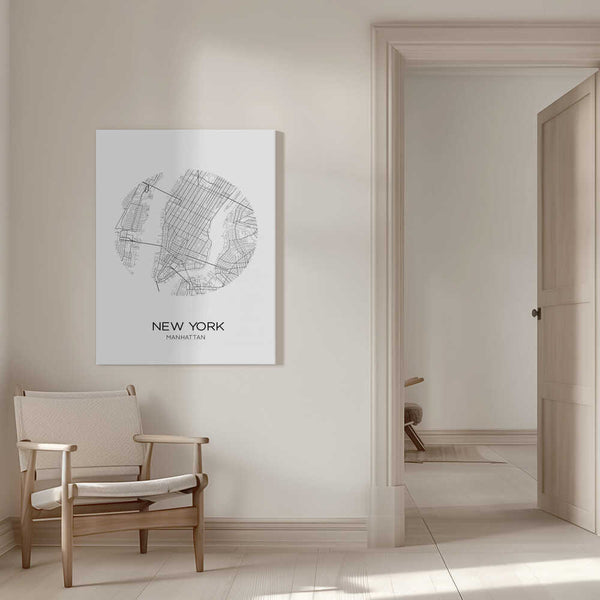 Tablou canvas „Manhattan Roads Map” de THE MIUUS STUDIO