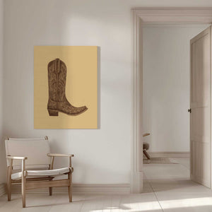Tablou canvas „Brown Cowgirl Boot” de Anyone Can Yeehaw