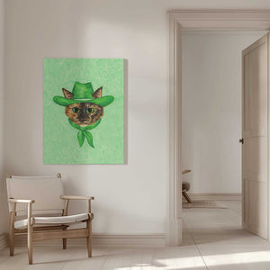 Tablou canvas „Tilly The Cowgirl Tortie Cat” de Anyone Can Yeehaw