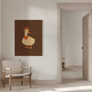 Tablou canvas „Bo the Cowboy Duck” de Anyone Can Yeehaw