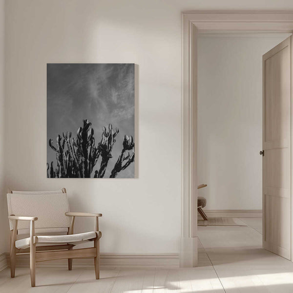 Tablou canvas „Monochrome Cactus Sky” de Bethany Young