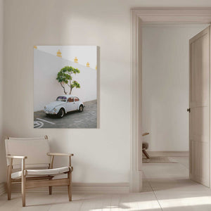 Tablou canvas „Pastel Volskwagen Beetle in the streets of Oaxaca Mexico” de Raisa Zwart