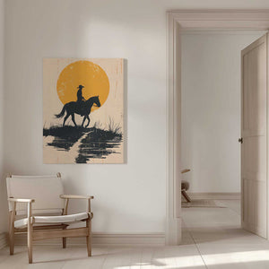 Tablou canvas „Cowboy In the Sunset” de Andreas Magnusson