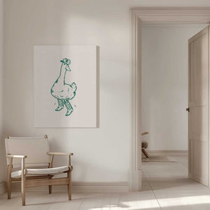 Tablou canvas „Duck wearing Western Boots in green” de Tara Royle