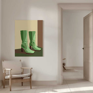 Tablou canvas „Green boots” de Sharyn Bursic