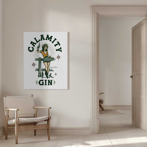 Tablou canvas „Calamity Gin Funny Retro Western Cowgirl Art” de The Whiskey Ginger