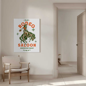 Tablou canvas „Old Rodeo Saloon Cowgirl: Giddyup Buttercup” de The Whiskey Ginger