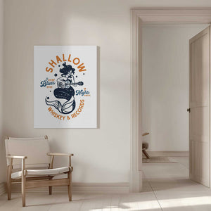 Tablou canvas „Shallow Whiskey &amp; Records Dive Bar Music Mermaid” de The Whiskey Ginger