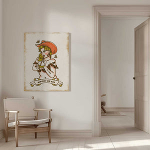 Tablou canvas „Sippin On Sin Cute &amp; Sassy Cowgirl Art” de The Whiskey Ginger