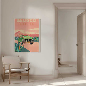 Tablou canvas „Jalisco Mexico Vintage Travel Poster” de The Whiskey Ginger