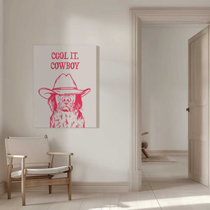Tablou canvas „Cool it Cowboy Pink” de Tara Royle