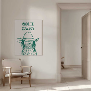 Tablou canvas „Cool it Cowboy Green” de Tara Royle