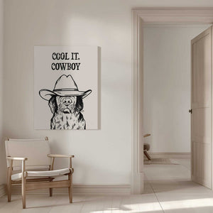 Tablou canvas „Cool it Cowboy Black” de Tara Royle
