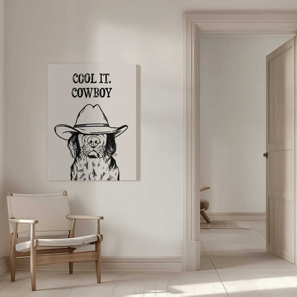Tablou canvas „Cool it Cowboy Black” de Tara Royle
