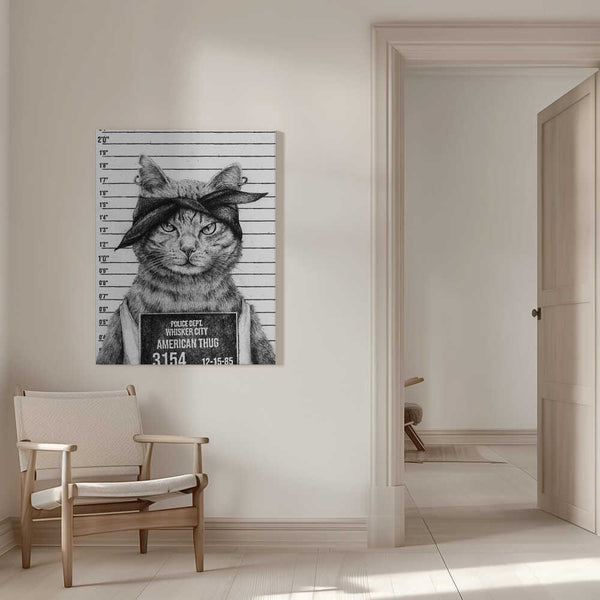 Tablou canvas „Cat In A Police Lineup” de Mike Koubou