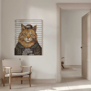 Tablou canvas „Cat In A Police Lineup” de Mike Koubou