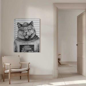 Tablou canvas „Cat In A Police Lineup” de Mike Koubou