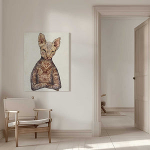 Tablou canvas „Stylish Tattoo Cat” de Mike Koubou