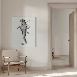 Tablou canvas „Frog In  Vintage Golf Attire” de Mike Koubou