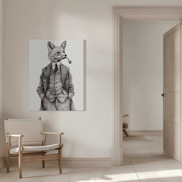 Tablou canvas „The Vintage-style Fox” de Mike Koubou