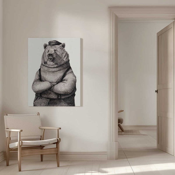 Tablou canvas „Bear In Vintage Attire” de Mike Koubou