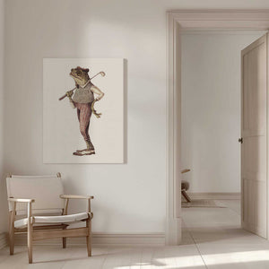 Tablou canvas „Frog In Vintage Golf Attire” de Mike Koubou