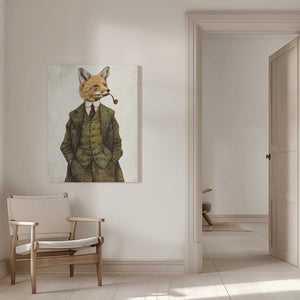 Tablou canvas „The Vintage Stylish Fox” de Mike Koubou
