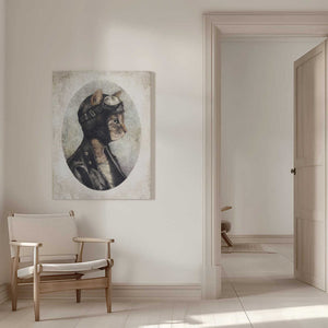Tablou canvas „Stylish Cat Wearing A Leather Jacket” de Mike Koubou