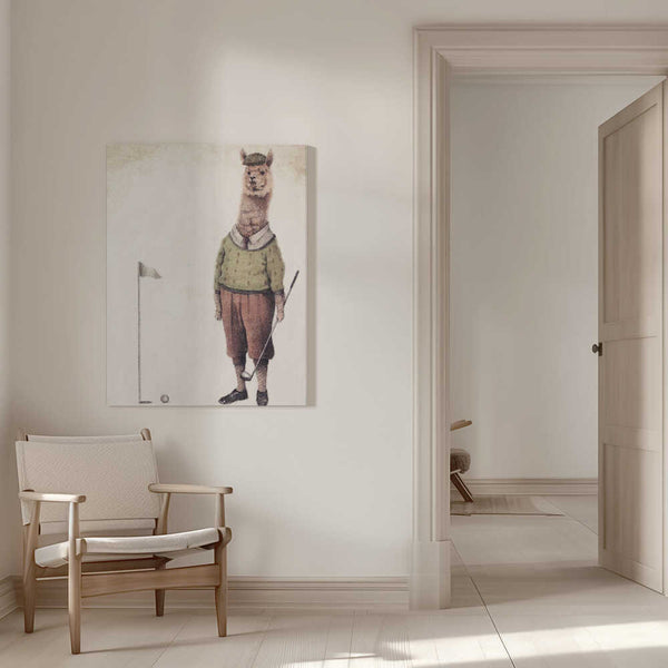 Tablou canvas „Alpaca Golf Club” de Mike Koubou
