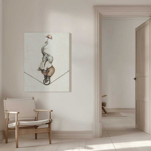 Tablou canvas „ Unicycle While Holding An Umbrella” de Mike Koubou